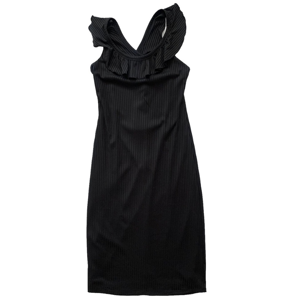 BCBG Black Fitted Midi Dress